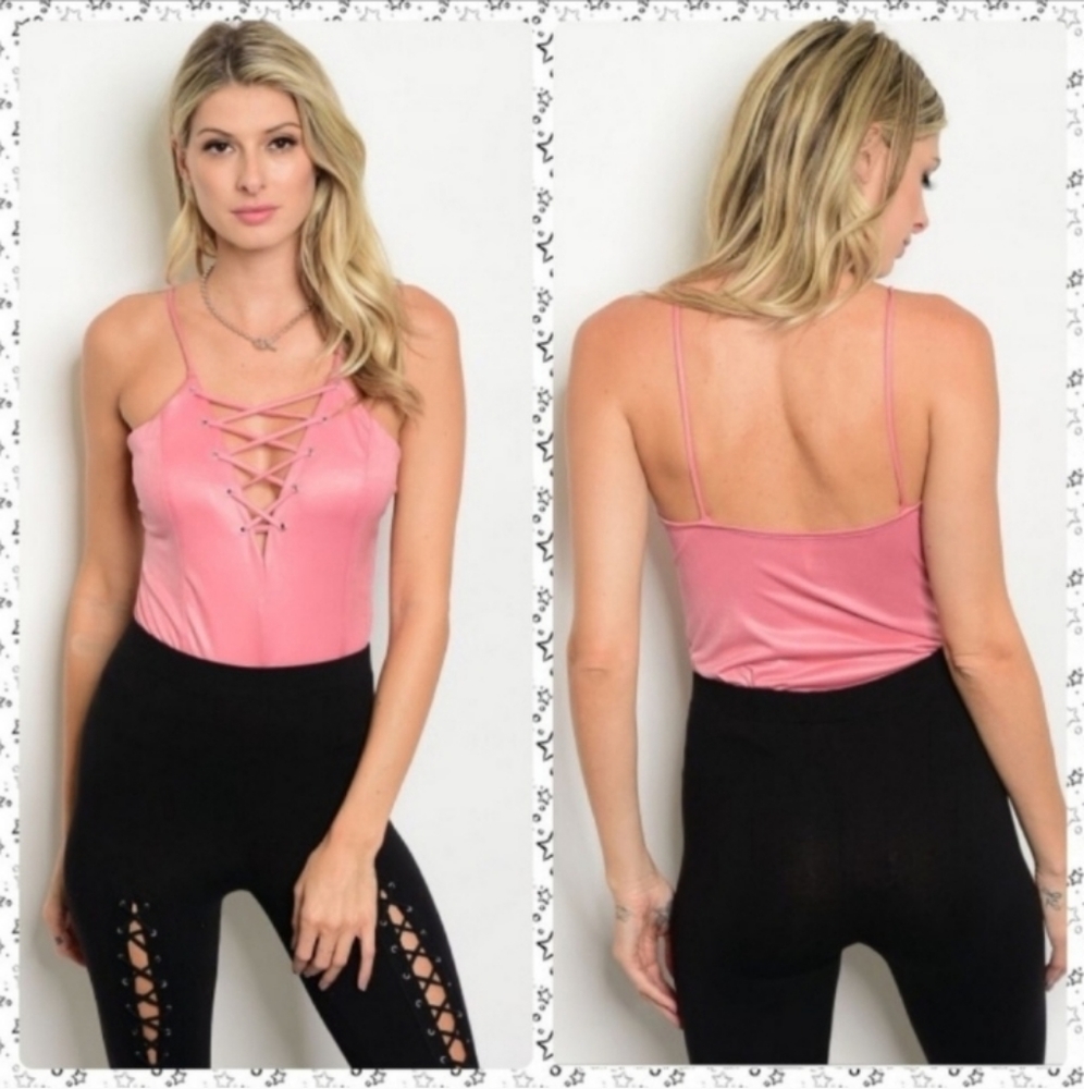 Mamacita Shimmer Pink Lace Bodysuit - Picture 4 of 4